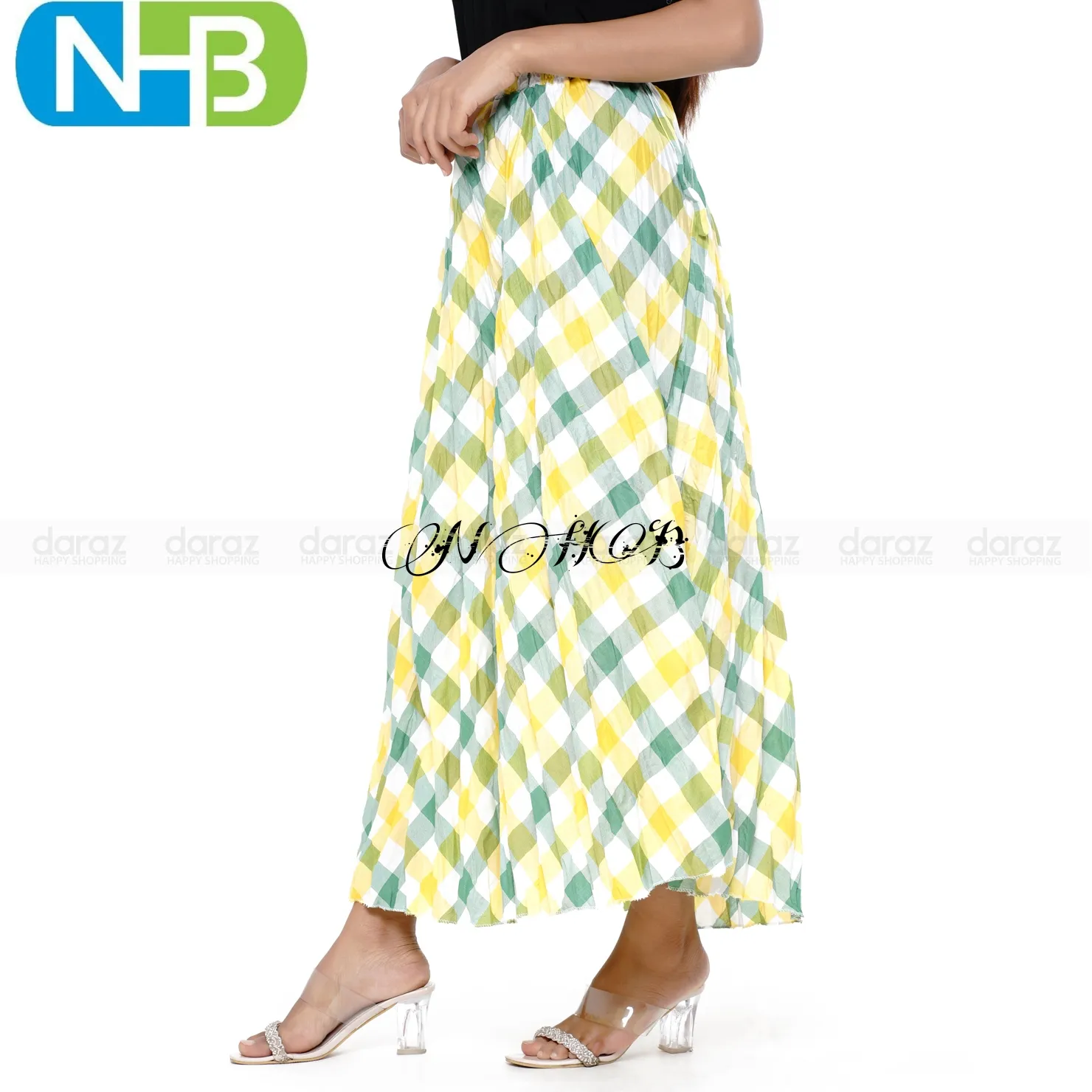 Women’s Cotton Long Skirt Spring Autumn Fashion Casual A-Line Midi Skirt